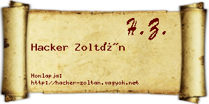 Hacker Zoltán névjegykártya