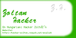 zoltan hacker business card